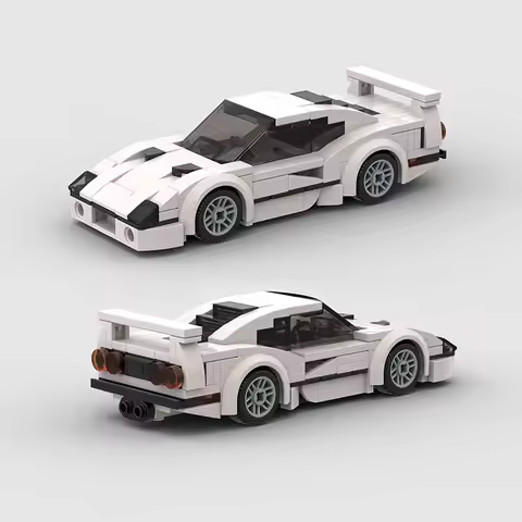MOC City Speed Sports Car F40 Building Blocks Technique F1 Voiture Vehicle Educational Construction 