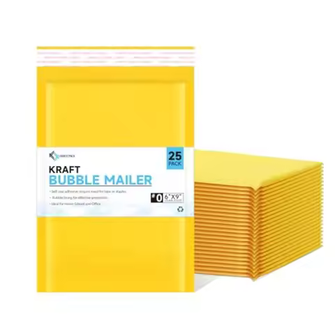 Kraft Paper Bubble Mailers #0, 6x10 Inch Self-Seal Padded Mailing Envelopes, Usable Size 6x9, Pack o