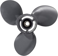 ZUQABI 9 1/4 X10 1/2 Marine Boat Outboard Propeller 8-20HP Gray Aluminum Alloy 3 Blades 8 Spline Too