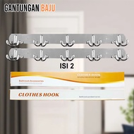 Kapstok Gantungan Baju - Cantolan Baju Kamar Mandi Hanger Asli Stainless - Hanger Baju YG-166