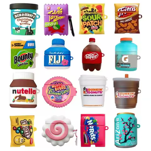 Ice Cream Snacks Earphone Case for AirPods 4 2024 Silicone Earphone Charging Cover for AirPods Pro 3