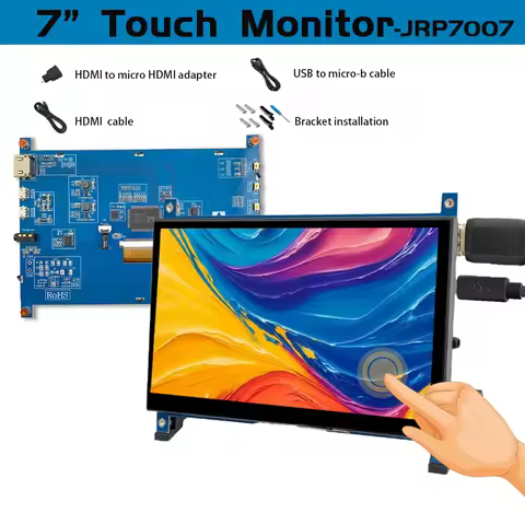 IPS 7Inch HDMI-compatible Monitor AIDA64 LCD Display Mini PC Touch Module 1024 X 600 for Raspberry P