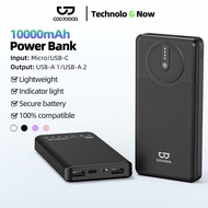 GOOJODOQ 10000mAh Wired Powerbank USB Charging Lightweight Portable 21700 Secure Battery LED Light