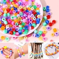 100pcs 6*9mm Trendy Spring Color Acrylic Large Hole Beads For Jewelry Making DIY Necklace Bracelet A