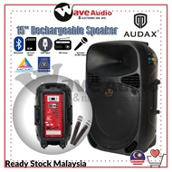 Audax PS-15V / PR-15V 15" Power Sound AC/DC Portable Speaker PA Speaker System (2 wireless handheld 
