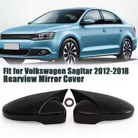 2X Rearview Mirror Cover Gloss Black Wing Mirror Cover Caps Add on For VW JETTA MK6 Volkswagen Passa