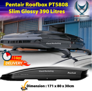 Pentair Roofbox PT5808 Slim Glossy Roof box Storage With Roof Rack ( L SIZE 390 Litres )