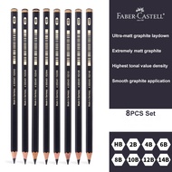 8 Pcs Faber-Castell Graphite Pitt Matt Pencil Set HB 2B 4B 6B 8B 10B 12B 14B Sketching Drawing Artis