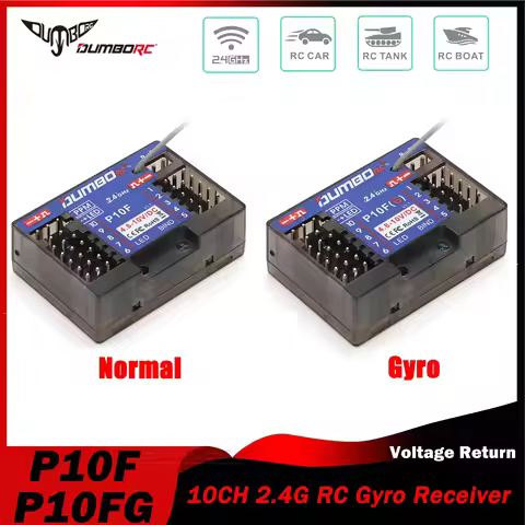 DUMBORC P10F P10FG 10CH 2.4G Receiver Gyro Voltage Return for X10P-350 DDF-350 Transmitter Remote Co