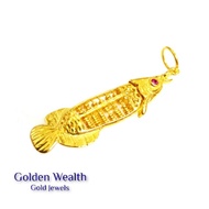 916 Golden Fish Abacus Pendant  /Loket Ikan Emas 916