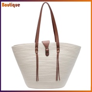 กระเป๋า Rattan Knitting Beach Bag Multifunctional Froud Shoulder Bag Bag Bag Straw Tote กระเป๋าเดินท