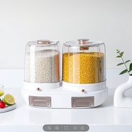 12L Multi-functional Rice Food Storage Container Rotatable Barrels Sealed Cereal Dispenser Rice Tank