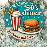 CIFbuy Retro 8x8 Metal Sign Diner Wall Decor 50s Classic Bar Restaurant Art Kitchen Vintage American