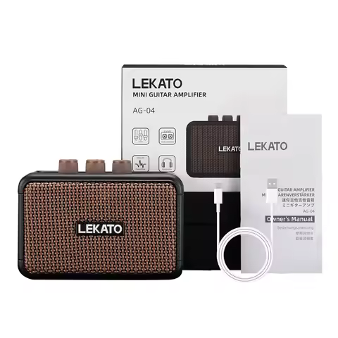 Lekato Mini Guitar Amp Small Electric Guitar Amplifier 5W Portable Practice Guitar Amp Dual Speakers