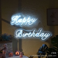 English Spanish Happy birthday Happy birthday Happy birthday Acrylic Neon Light Romantic birthday Pa