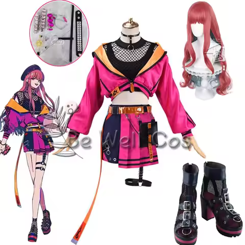 Paradox Live Anne Faulkner Cosplay Costume Wig Earrings Shoes ParadoxLive BME Hip Hop Anime Hallowee