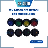 12V 24V Normal Waterproof On Off Switch Light Suis Lampu Buka Car Lorry Motor Suis Kereta Kalis Air