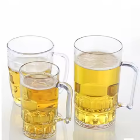 Unbreakable 3 Sizes Acrylic Beer Cup KTV Large Beer Cup Plastic Drinks Cups Breakfast Milk Coffee Wa