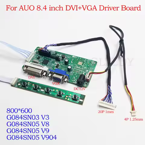 For AUO 8.4 inch 800x600 G084SN03 V3 G084SN05 V8 V9 M084GNS1 R1 LED LCD LVDS VGA DVI LCD industrial 