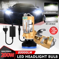 Braveway 2pcs LED LED LAMP H4 With Projector 12V 6000K BI BI Projector BI LED project