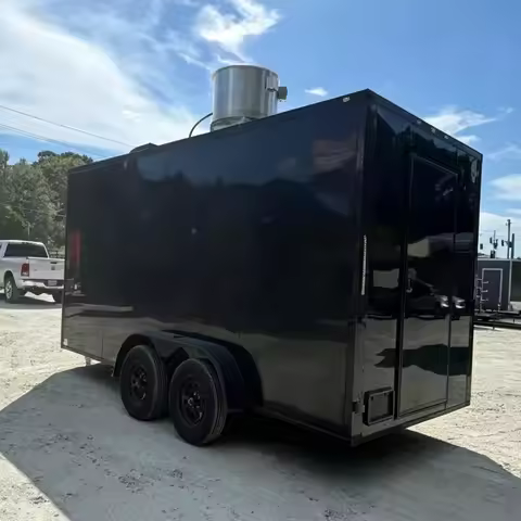 NEW Fully Equipped Mobile Food Truck Trailer Fast Food Ice Cream Storage Stainless Steel Custom Kitc