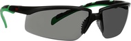 3M Safety Glasses, Solus 2000 Series, Anti-Scratch, IR Shade 3.0 Gray Lens, Black/Green Temples