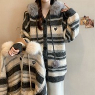 PLAY COMME des GARCONS川久保玲連帽條紋針織開衫 毛衣外套 開衫 開襟外套 冷衫 Knit Cardigan Jacket 件褸 外褸 Wool Cashmere (By. HAR