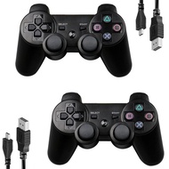 2 Gói Không Dây PS3 Bộ Điều Khiển Tay Cầm Chơi Game Bluetooth Với Cáp Sạc USB Cho Máy Chơi Game Play