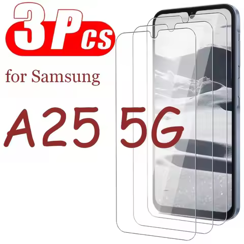 3Pcs Tempered Glass Screen Protector For Samsung Galaxy A25 A15 A05 A55 A35 Phone Glass For Samsung