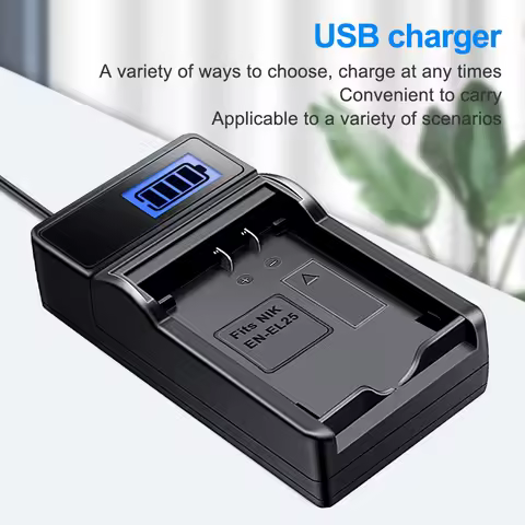 HQIX for Nikon ZFC Z30 Z50 Camera EN-EL25 Battery USB Charger