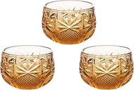 Aderia F-49243 Small Bowl, Amber, Up to 1.9 x 1.9 inches (4.7 x 3 cm), Delice Containers, Set of 3,
