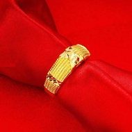 【Free delivery】ของแท้อย่างเป็นทางการ 100% แหวนทองสามกรัมลายใสสีกลางละลายน้ำหนัก 39.6 กรัม (96.5%) ทองแท้ RG100-1กรุงเทพมหานคร Pattaya ส่งมอบ