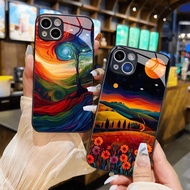 New art painting glass case iphone 17 16 15 14 13 12 11 xr xs max 8 7 6 pro max plus mini 6s 6g 7g 8