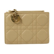 Dior 牛皮皮革Lady Dior Dahlia Wallet金扣錢包