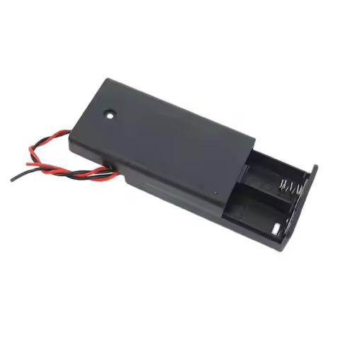2AA 2XAA 3V Black Battery Storage Case Box Holder Connector ON/OFF Switch With Lead Wire A07
