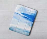 客製化禮物油畫藍加名 IPAD 筆槽翻蓋 保護套10代 Air 6 pro 13