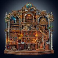 1pc Gothic Revival Bookstore Wooden Puzzle, Asymmetrical Animal Shaped Wooden Jigsaw Puzzle Toy, Uni