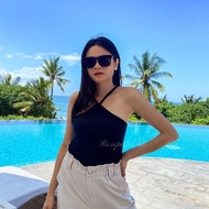 Tricia tank top / halter neck tank top / basic tank top / neck strap tank top / korean tank top / tr