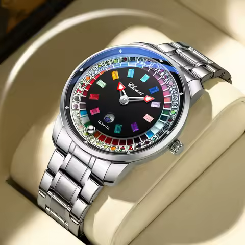 CHENXI Men's Unique Casino Roulette Quartz Watch Lucky Wheel Water-Resistant LuminousTrendy Stylish 