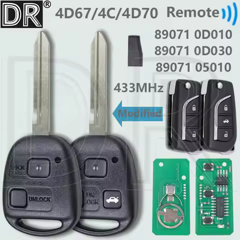 DR 433MHz 0D010 0D030 05010 Car Remote Key For Toyota Kluger Previa Corolla Yaris Avensis Avanza Lan