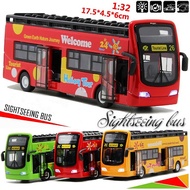 KAYEAR? Childrens toy car gift metal alloy of the double decker bus bus simulation model of acousto-