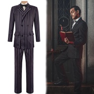 Gomez Addams Cosplay Anime Costume Dress Halloween Carnival Outfit Adult Kid Coat Shirt Pant Tie Sui