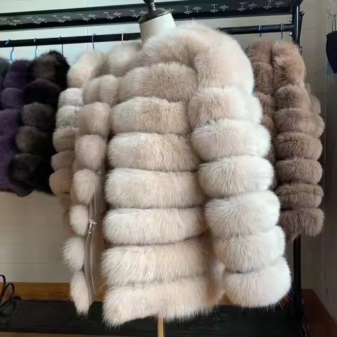 NEW Style Length Sleeves 4in1 Real Fur Coats Women Natural Real Fur Jackets Vest Winter Outerwear Wo