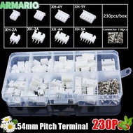 IARMARIOQR 230Pcs Pin Connector, Male And Female XH2.54 2.54mm Pitch Terminal, Housing Kit 2p 3p 4p 