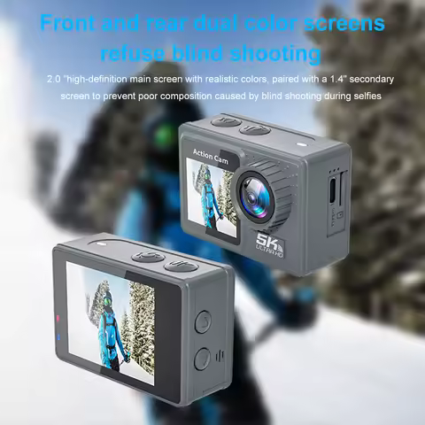 5K 4K 60FPS Sport Camera Anti-shake WIFI Action Video Cam Dual Screen Diving Mini DV Camera 170° Wid
