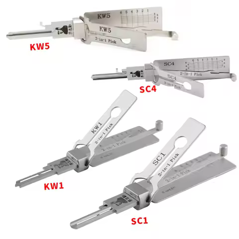 LISHI KW1 KW5 SC1 SC4 2IN1 LISHI Pick Tool Home lock decoder Stainless With dividing rule DIY Key Lo