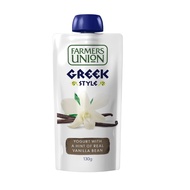 Farmers Union Australian Greek Style Yogurt With A Hint of Real Vanilla Bean Yougurt Pouch 130g