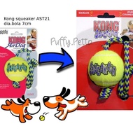 Kong Ast21 Squeaker Tennis Ball With Rope - Dog Ball Bite Toy