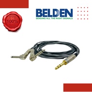 Belden 6.35mm Big Stereo to 2 L Angled 6.35mm Mono Y Cable