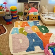 Bedroom Carpet Irregular Fake Cashmere Rug Dopamine-Colored Living Room Carpet Home Bedroom Carpet卧室